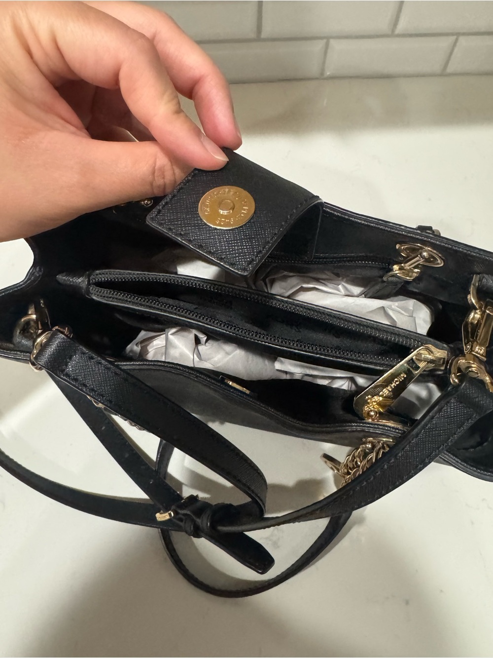 Michael Kors Black/Gold Tote - Picture 11 of 16